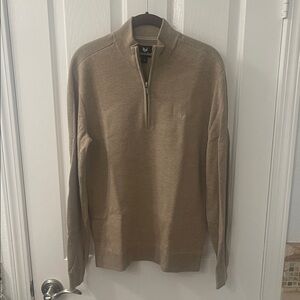 Men's Tan Zip-Up Sweater